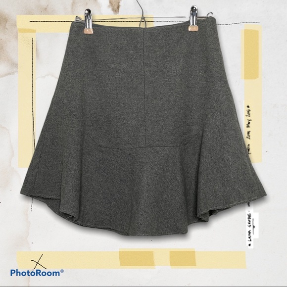 Madewell Atelier Gray Wool Blend Skirt - Picture 2 of 15